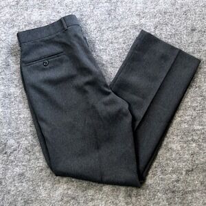 Wentworth Mens Dress Pants Gray 32W Polyester Flat‎ Front Straight Leg VTG 80's